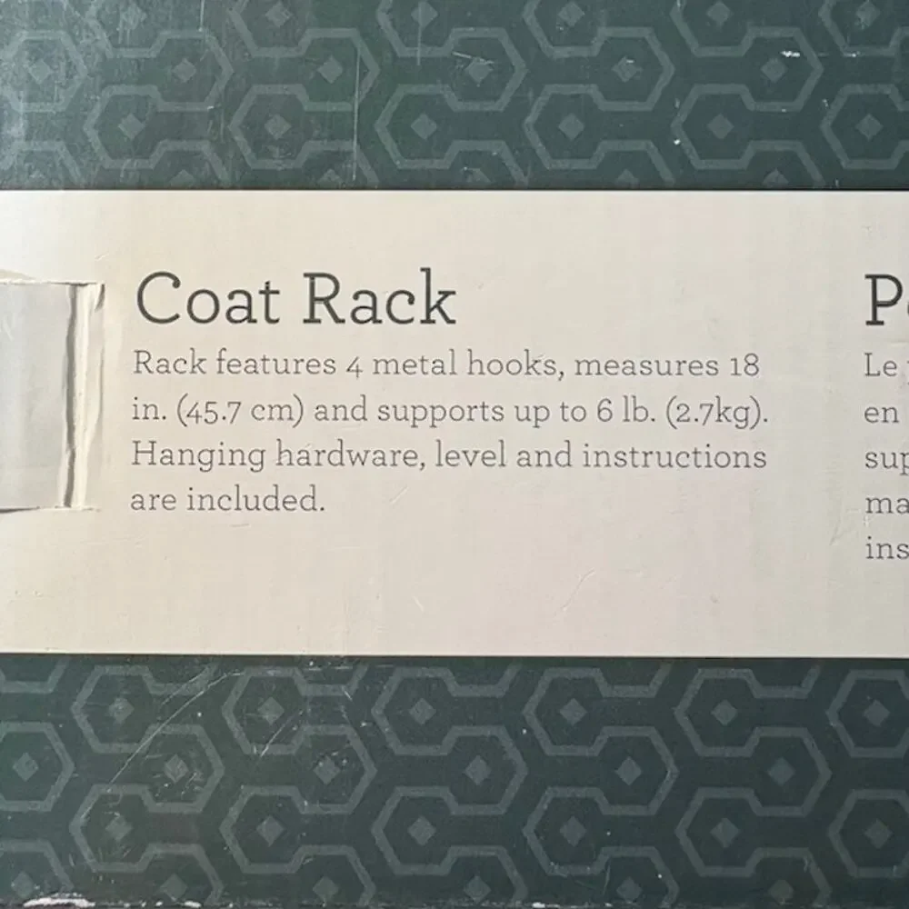 MELANNCO 4-Hook Coat Distressed Finish Rack  | 18